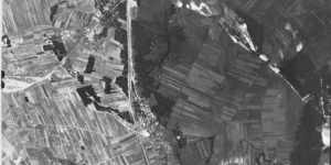 Luchtfoto van Treblinka.