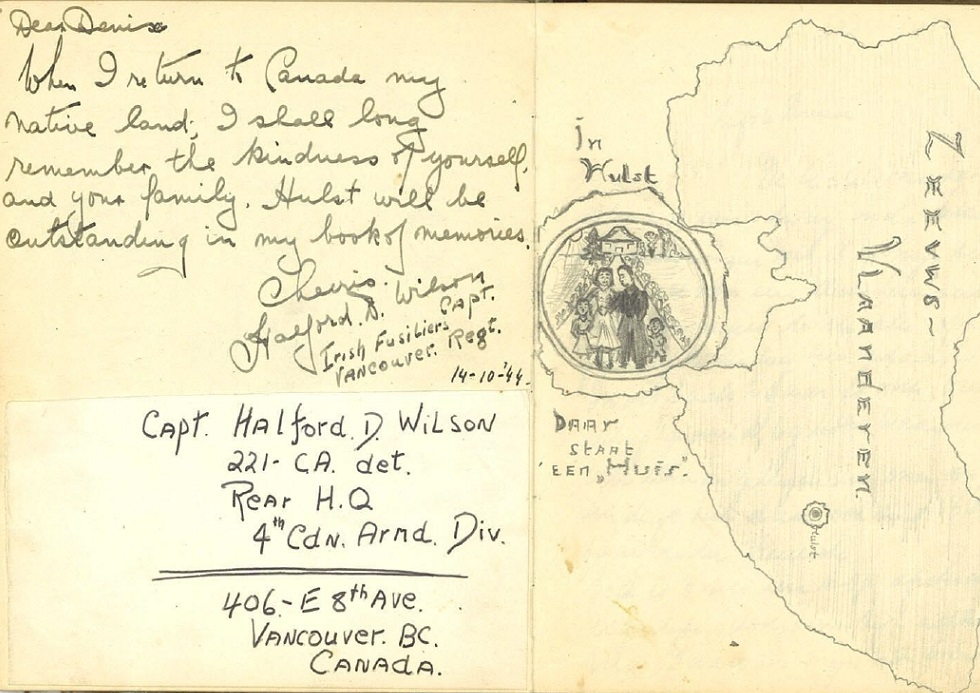 Twee pagina's uit het dagboek van Denise Wauters (Bron: Bevrijdingsmuseum Zeeland)