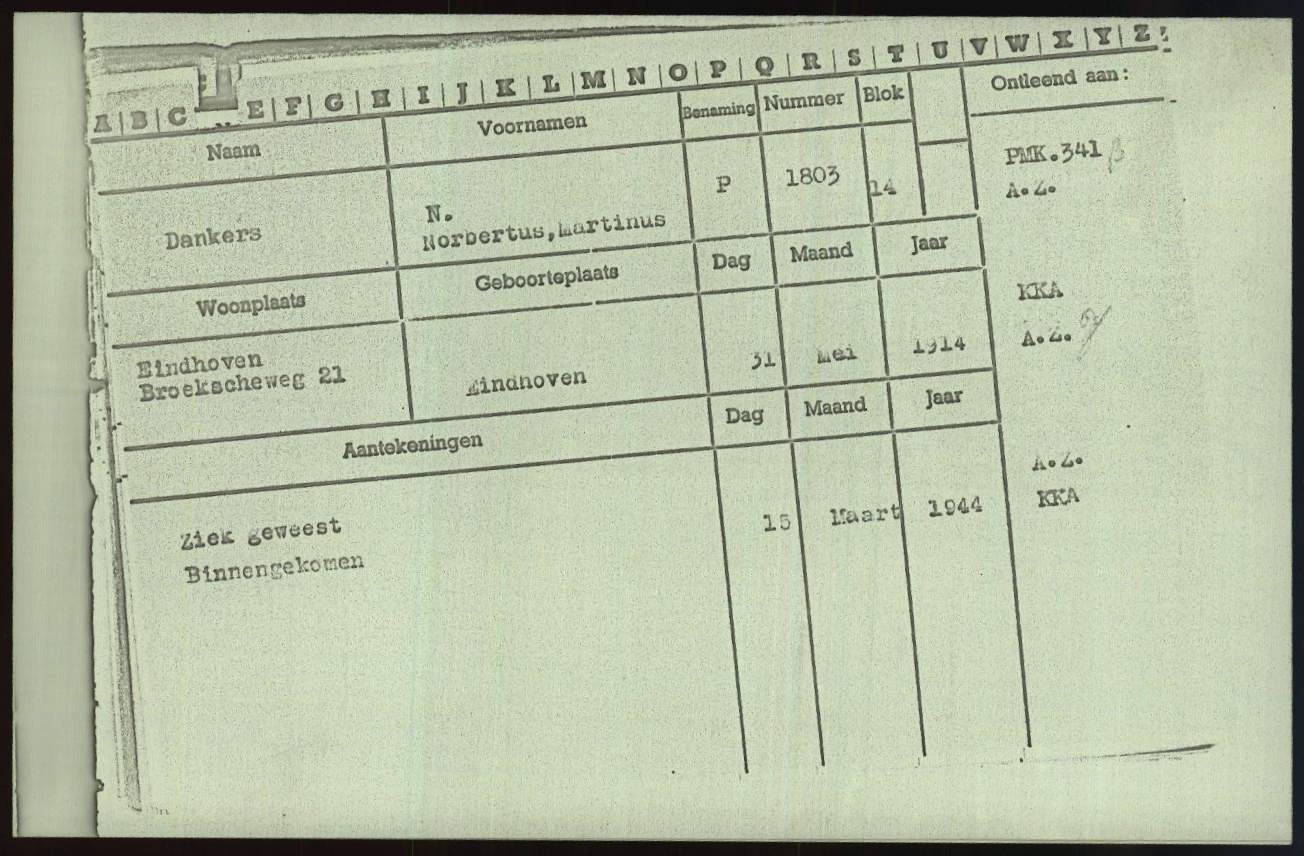 Kamp Vught kaart van Norbert Dankers