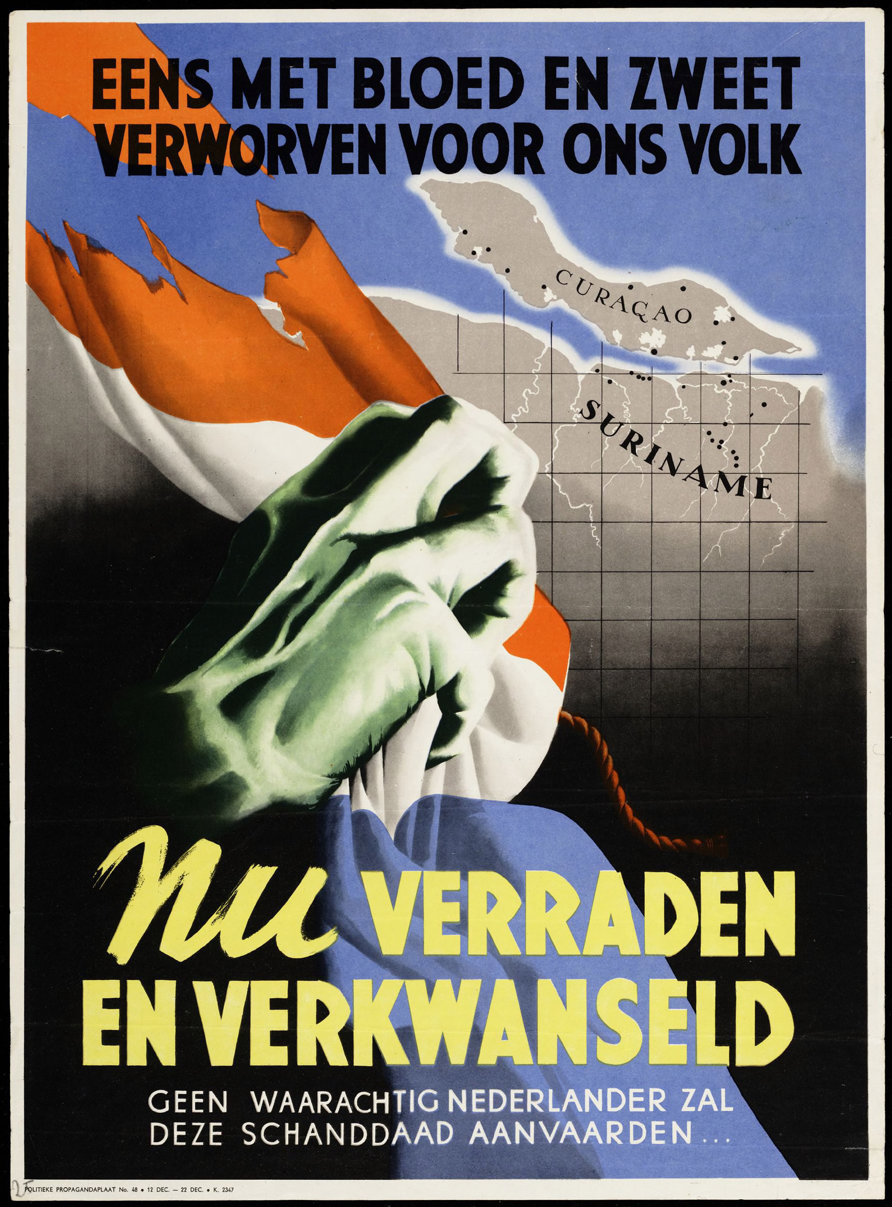 Propagandaposter over het verlies van de Koloniën.