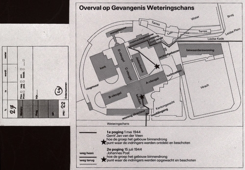 Plattegrond van de gevangenis aan de Weteringschans