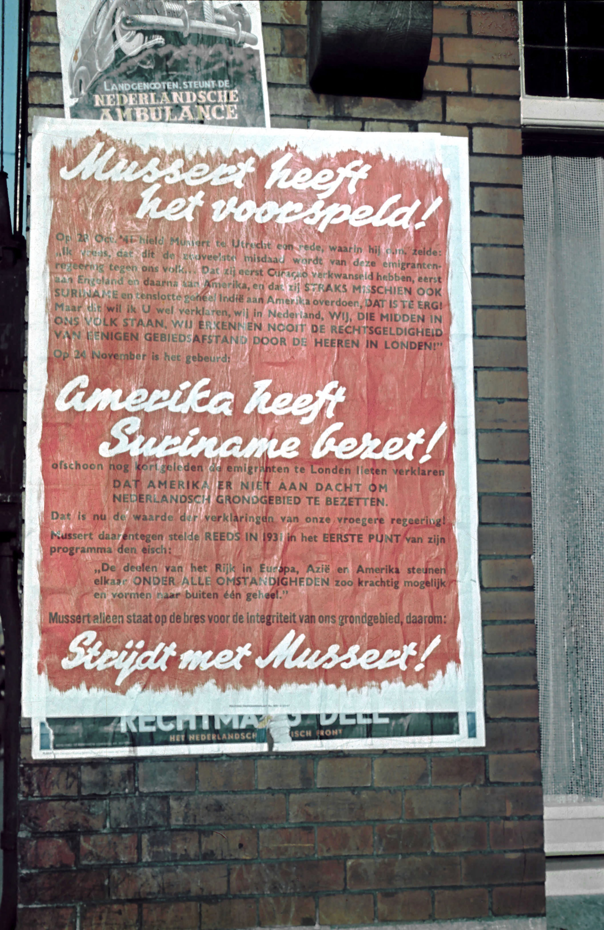 NSB-leider Mussert zette een grote campagne op tegen de Amerikaanse 'bezetting' van Suriname eind 1941.