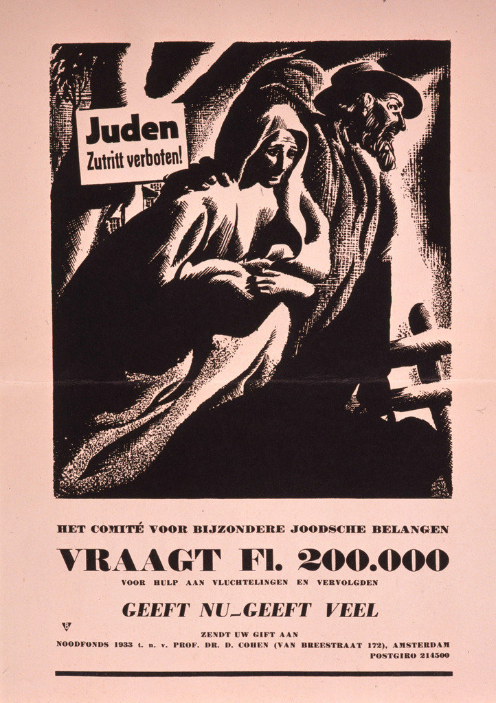 Affiche van het Comité voor Bijzondere Joodsche Belangen uit 1933.