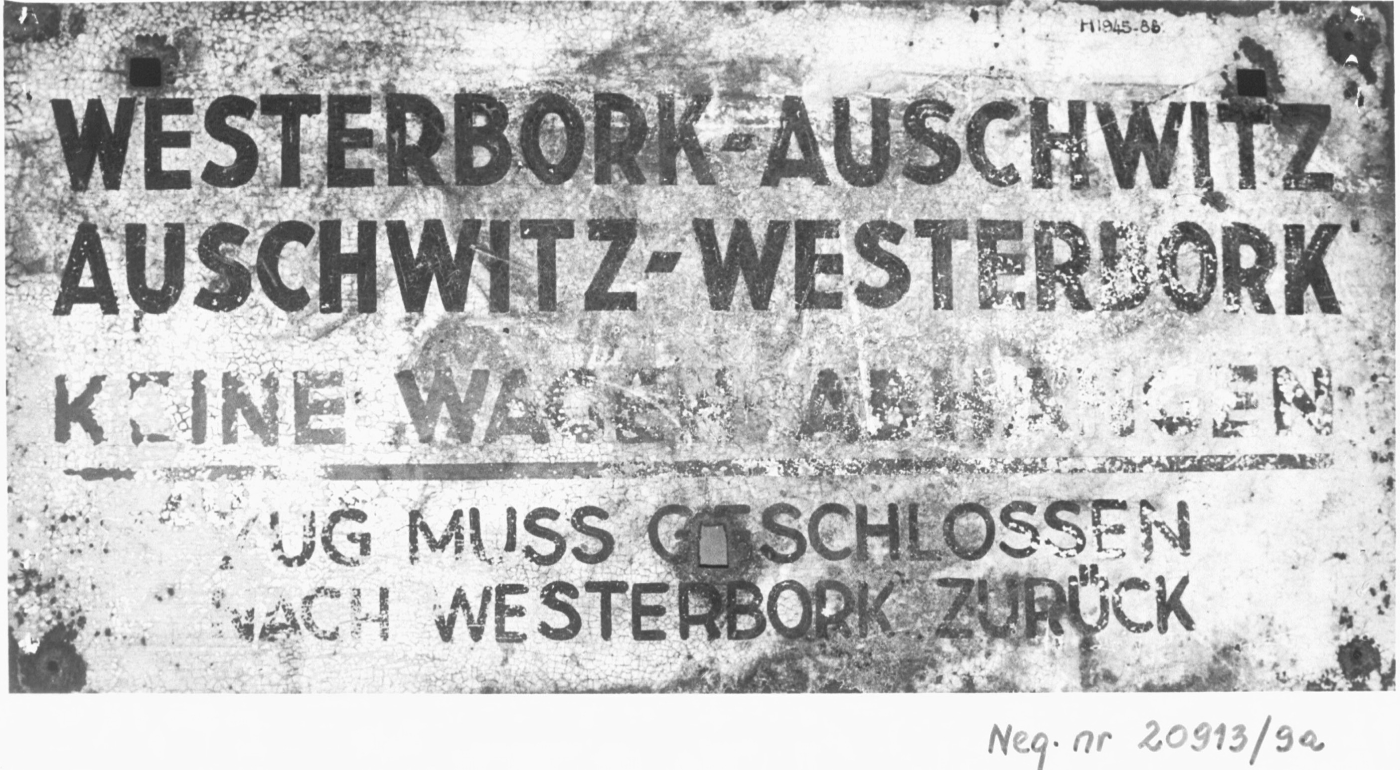 Treinbord op de deportatietrein van Westerbork naar Auschwitz