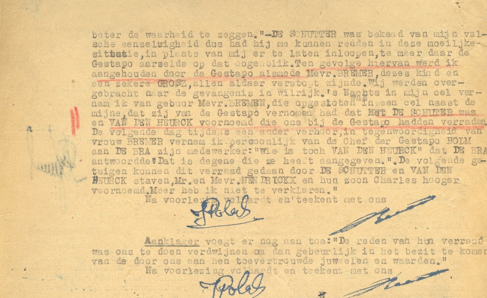 Klacht van Jonas Polak tegen zijn verraders, Brussel, 21 september 1944. De Belgische rechtbanken hebben de verraders niet veroordeeld.