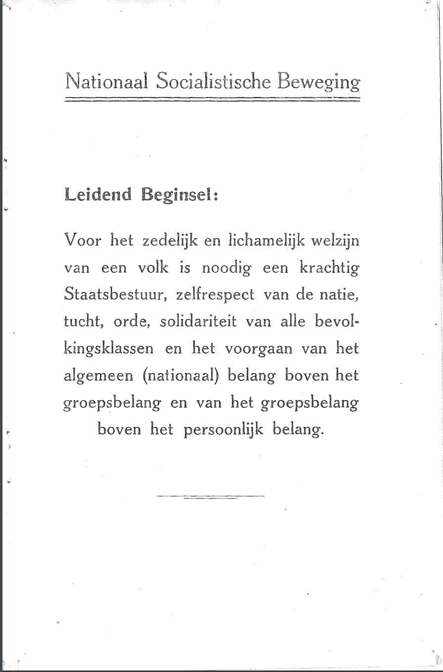 Derde pagina van eerste NSB-programma.